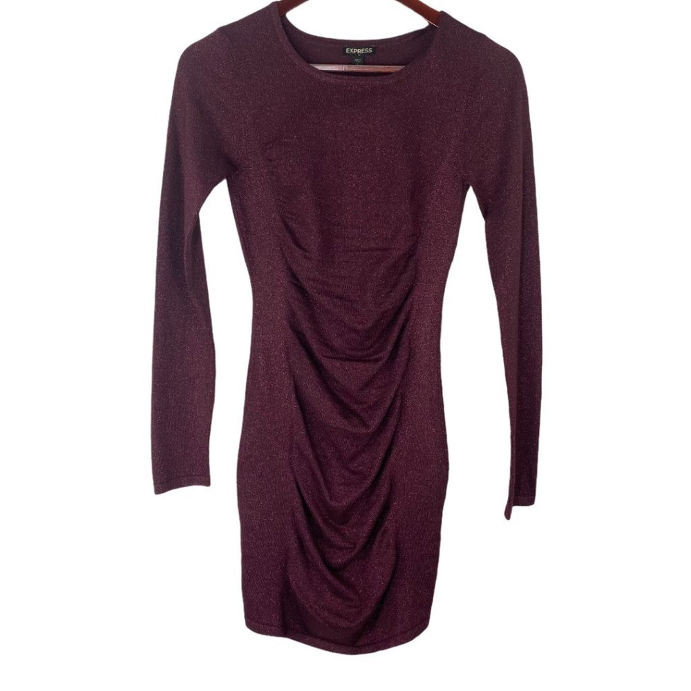 NWT Express Ruched Front Sparkle Dress Size X-Small